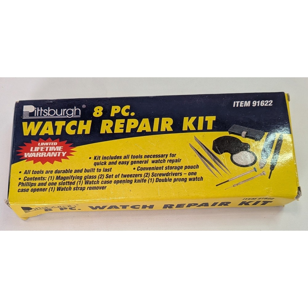 Pittsburgh Watch Repair Kit Unisex OS Yellow Good 8pc Set 91622 Tools Pouch